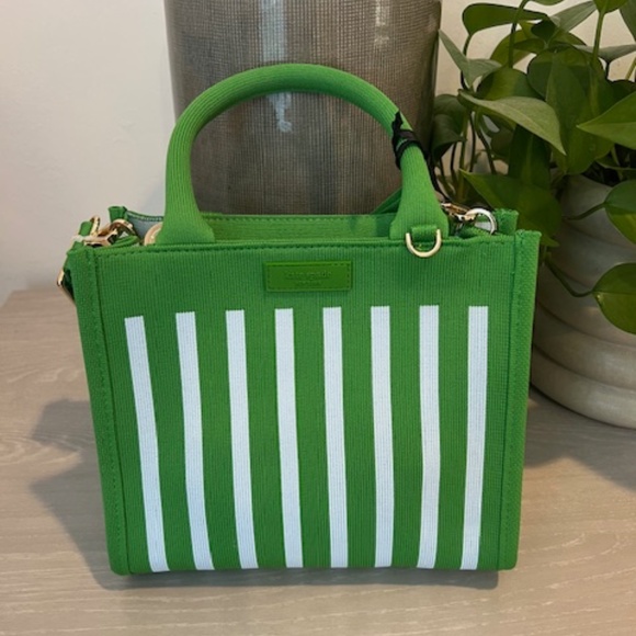 Kate Spade x Target Green Striped Knit Crossbody Tote Bag - NEW w/tags - Picture 5 of 7